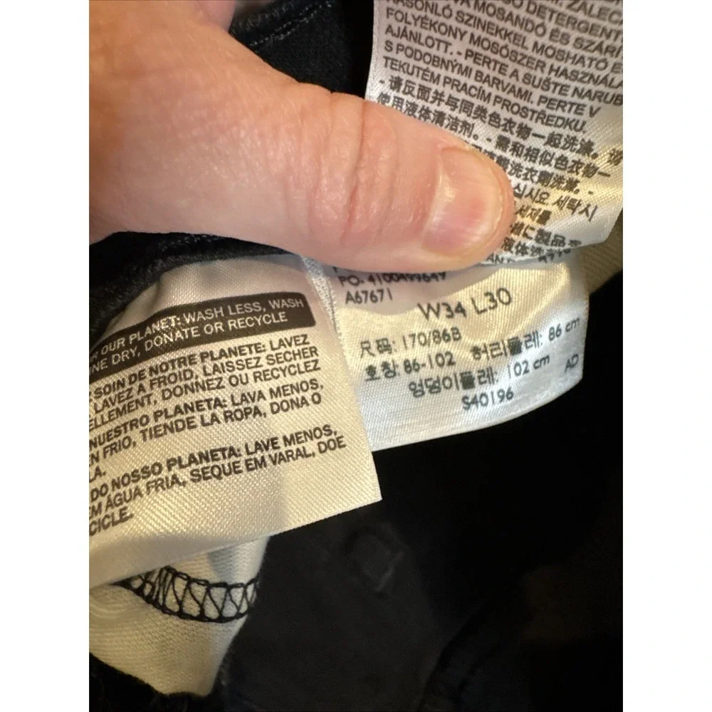 Levi's 511 Slim Flex Fit Jeans Men's 34x30 Actual (34x29) Black Denim Modern‎